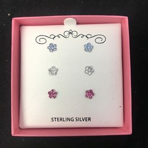 2 for $10 Sterling Silver 3 Stud Earrings